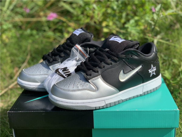Giày Nike Supreme x Dunk SB Low QS 'Metallic Silver' CK3480-001 - Ảnh 5