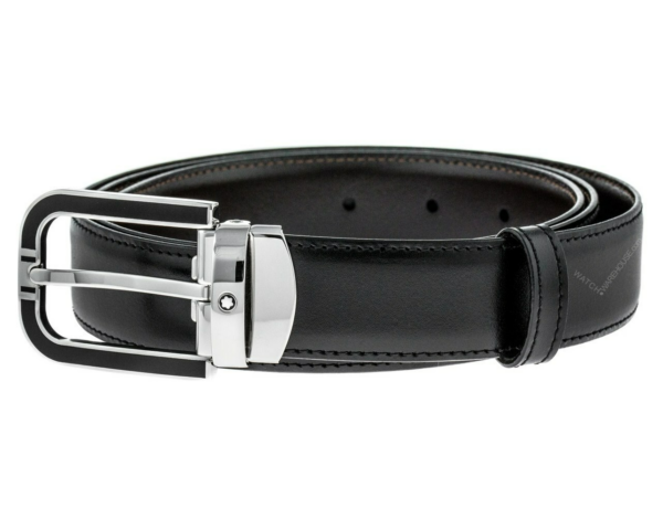 Thắt Lưng MontBlanc Classic Line Horseshoe Shaped Mens Leather Belt 109740 - Ảnh 3