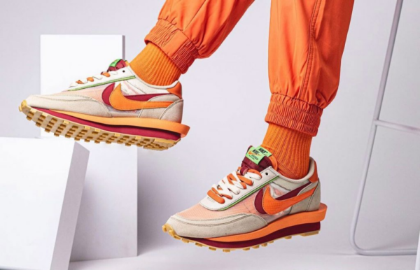 Giày Nike Sacai x Clot x LDWaffle 'Net Orange Blaze' DH1347-100 - Ảnh 4