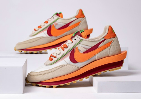 Giày Nike Sacai x Clot x LDWaffle 'Net Orange Blaze' DH1347-100 - Ảnh 7