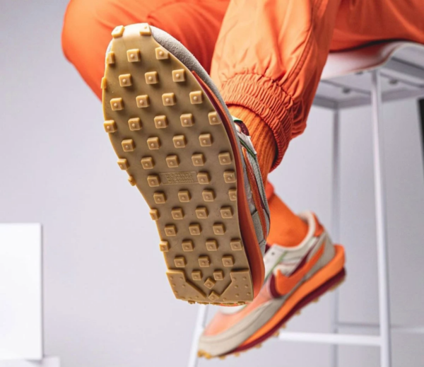 Giày Nike Sacai x Clot x LDWaffle 'Net Orange Blaze' DH1347-100 - Ảnh 3