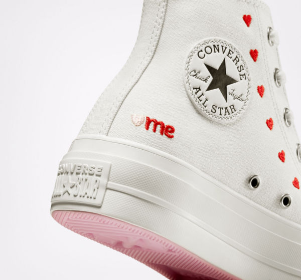 Giày Converse Chuck Taylor All Star Lift Hi White Red A01599C - Ảnh 6