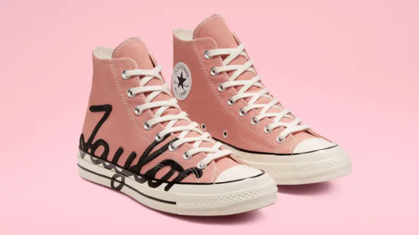 Giày Converse Chuck 70 High 'Scripted Signature Print Rose Gold' 167697C - Ảnh 4
