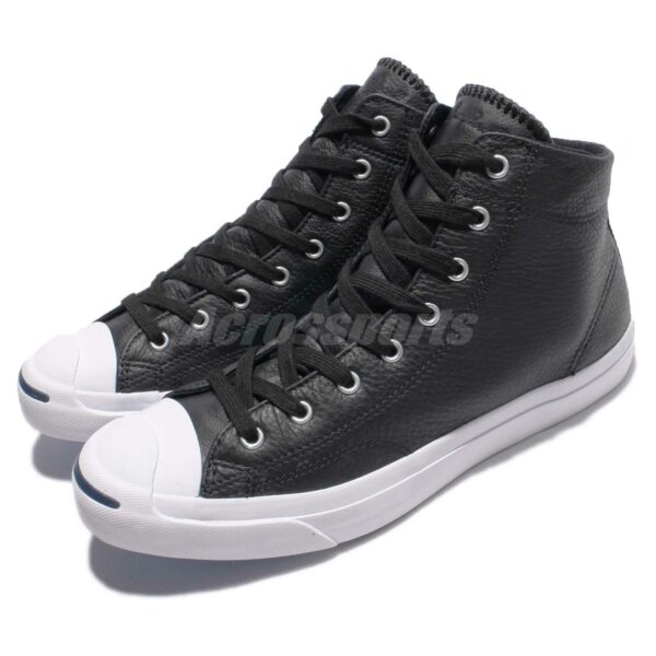 Giày Converse Jack Purcell Leather Mid 'Black' 155718C - Ảnh 3