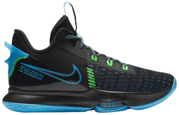 Giày Nike LeBron Witness 5 'Black Light Blue Fury' CQ9380-004