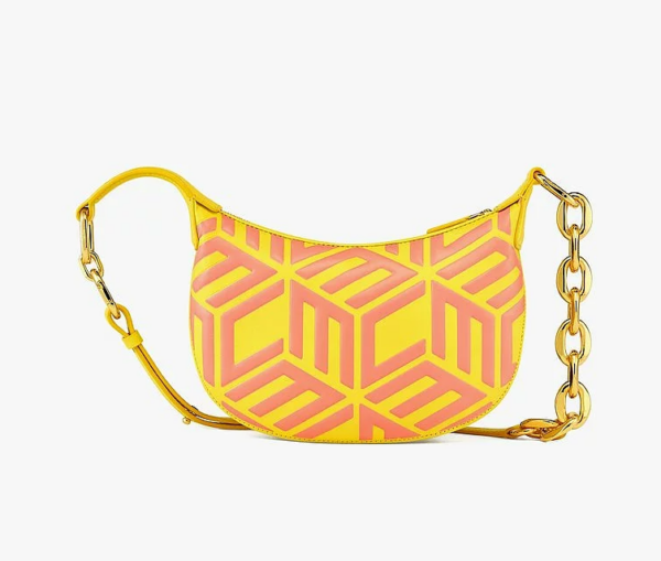 Túi MCM Crescent Hobo in Cubic Logo Leather MWHCSCK01Y3001 - Ảnh 4