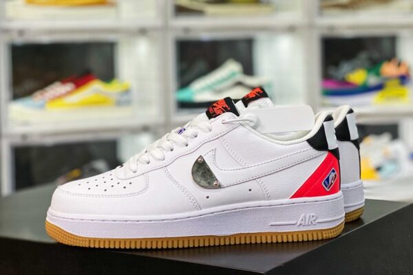 Giày Nike NBA x Air Force 1 '07 LV8 'White Bright Crimson' CT2298-101 - Ảnh 3