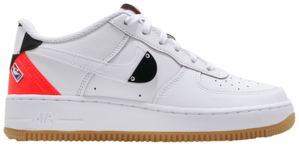 Giày Nike NBA x Air Force 1 LV8 1 HO20 GS 'White Bright Crimson' CT3842-101