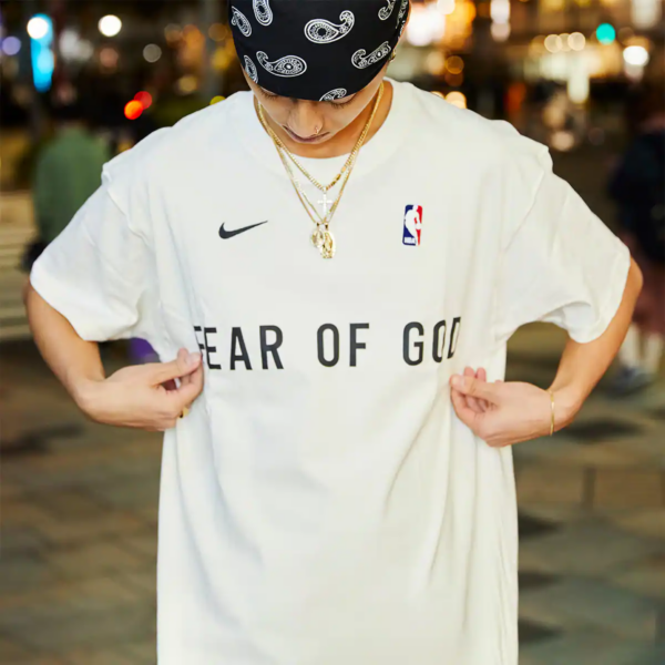 Áo Nike X Fear Of God x NBA NRG Tee Pale Ivory  CU4699 133 - Ảnh 2