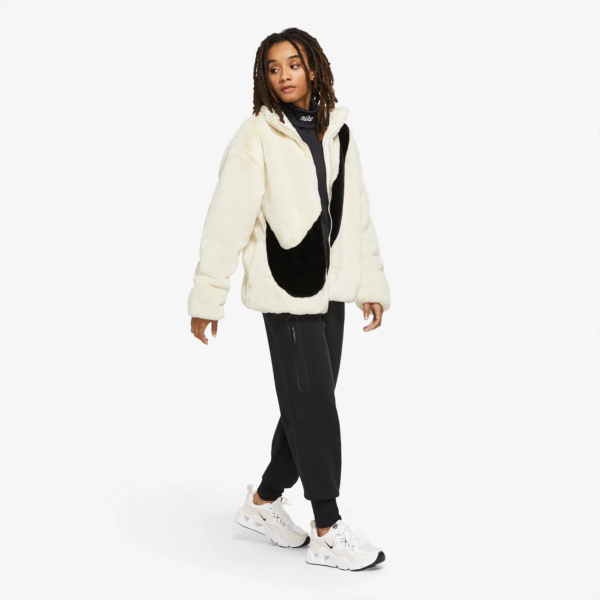 Áo Nike Sportswear Faux Fur Jacket White CU6559-238 - Ảnh 4