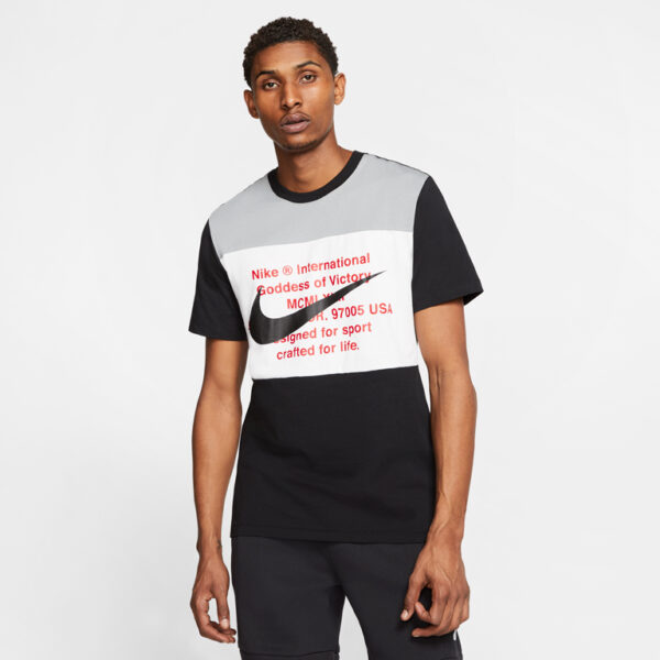Áo Nike Sportswear Swoosh Shortsleeve Shirt 'BlackGreyWhite' CU9736-013 - Ảnh 2