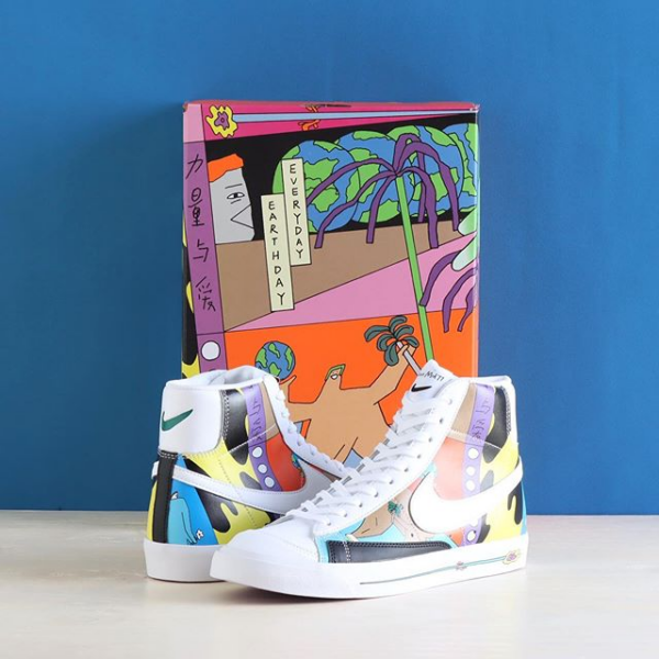 Giày Ruohan Wang x Nike Blazer Mid ’77 'Multicolor' CZ3775-900 - Ảnh 3
