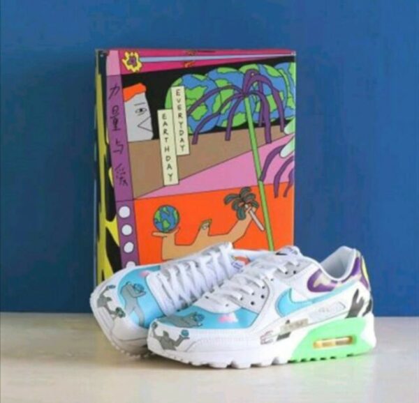 Giày Ruohan Wang x Nike Air Max 90 Flyleather 'Multicolor' CZ3992-900 - Ảnh 4