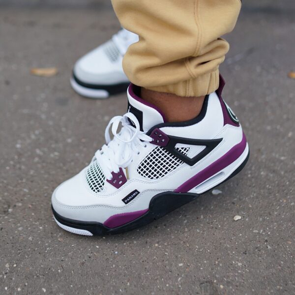 Giày Nike Paris Saint Germain x Air Jordan 4 Retro GS 'Bordeaux' CZ6509-100 - Ảnh 3