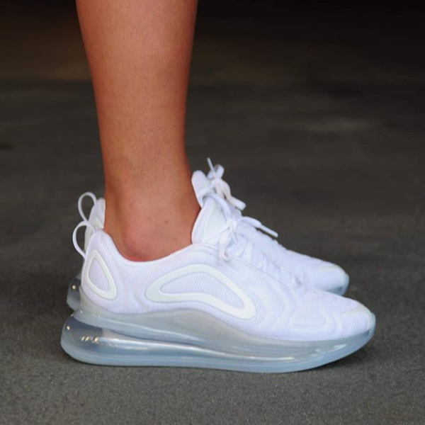 Giày Nike Air Max 720 GS 'Triple White' AQ3196-100 - Ảnh 4