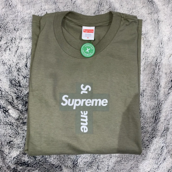 Supreme Cross Box Logo Tee Light Olive SUP-CRBLTLO - Ảnh 3