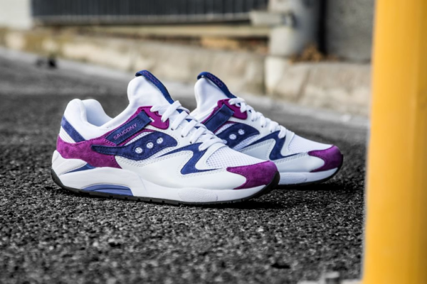 Giày Saucony Grid 9000 Premium Suede 'White Purple' S70439-2 - Ảnh 5