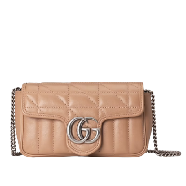 Túi Gucci GG Marmont Super Mini Rose Beige Matelassé Leather 476433-DTD5N-2754