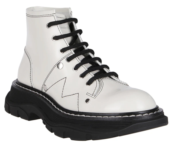 Giày Alexander McQueen Tread Slick Boot 'Ivory Black' 595469-WHZ81-9089 - Ảnh 4