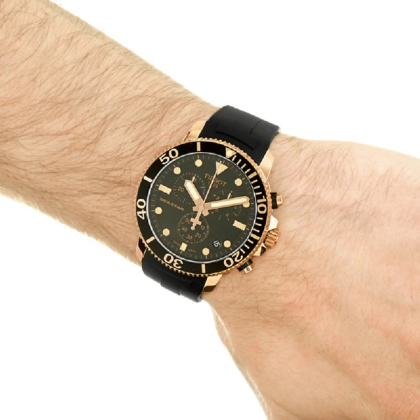 Đồng Hồ Tissot Seastar 1000 Chronograph Quartz 'Black' T1204173705100 - Ảnh 3