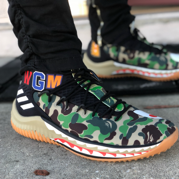 Giày Adidas A Bathing Ape x Dame 4 'Green Camo' AP9974 - Ảnh 6
