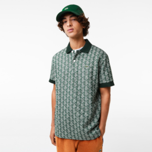 Ao Lacoste Classic Fit Print Contrast Collar 'Green' DH0073-7M4