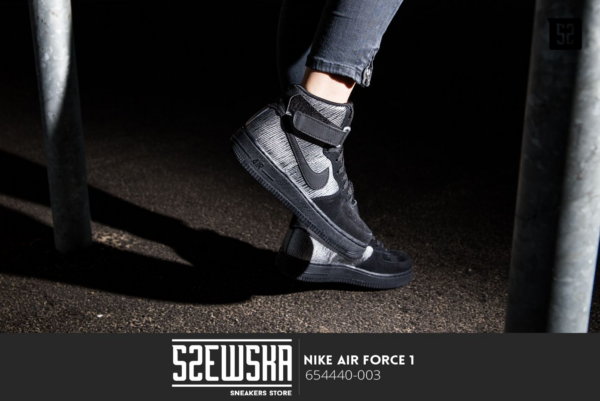 Giày Nike Wmns Air Force 1 High Prm 'Metallic Silver Black' 654440-003 - Ảnh 4