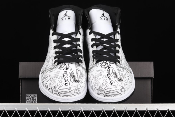 Giày Nike Air Jordan 1 Mid SE GS 'DIY' DC4099-100 - Ảnh 3