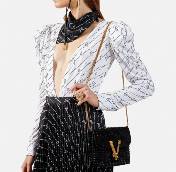 Túi Versce Virtus Studded Clutch Black DBSH322-DCM2S-K41OT - Ảnh 2