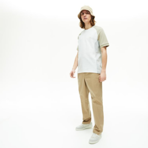 Ao Lacoste Colorblock Crewneck T-Shirt White Beige TH5017-TRY