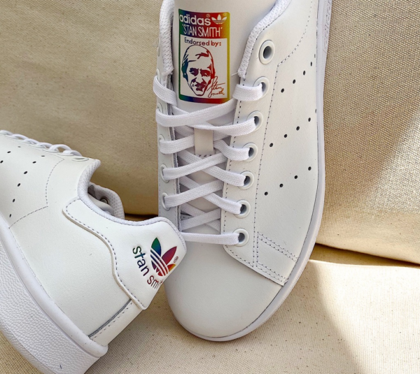 Giày Adidas Stan Smith J 'White Rainbow' EH0739 - Ảnh 3