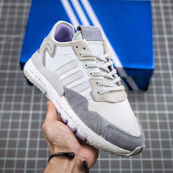 Giày Adidas Nite Jogger Cloud White Purple Grey H03250 - Ảnh 2