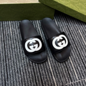 Dep Gucci Slide Interlocking G Leather 'Black' 644756-0R0F0-1071