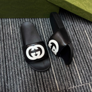 Dep Gucci Slide Interlocking G Leather 'Black' 644756-0R0F0-1071