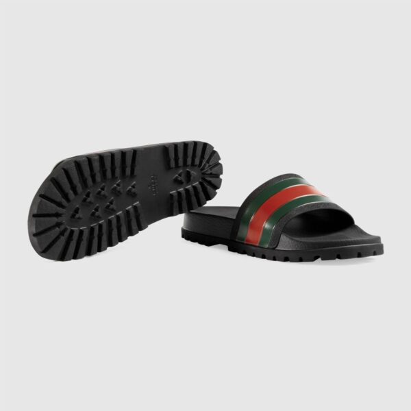 Dép Gucci Web Rubber Slide 429469 GIB10 1098 - Ảnh 9