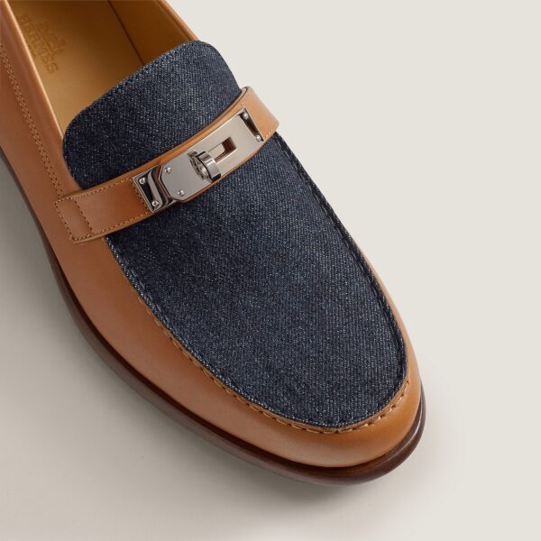 Giày Hermes Destin Loafer 'Brown Denim' H221972ZANB410 - Ảnh 4