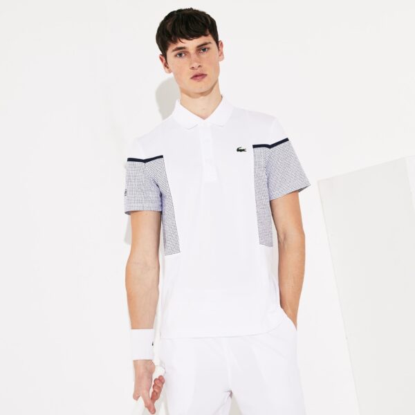 Áo Lacoste Polo SPORT Mesh Panel Tennis White DH4754-51-RHG - Ảnh 5