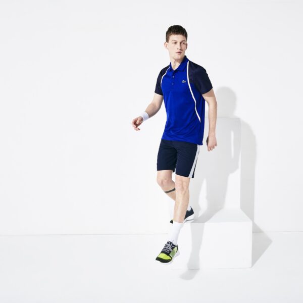 Áo Lacoste Polo SPORT Mesh Sleeved Tennis Blue DH4776-51-PHK - Ảnh 3