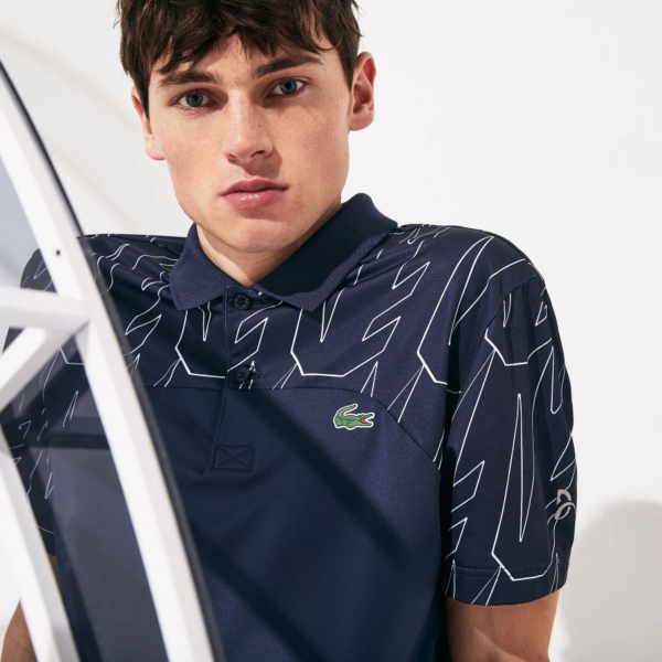 Áo Lacoste Men's SPORT x Novak Djokovic Breathable Blue Polo Shirt DH4782-525 - Ảnh 5