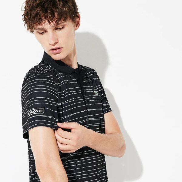 Áo Lacoste Polo Tennis Pique Black White HJS DH8481-00-HJS - Ảnh 2