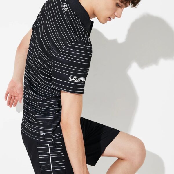 Áo Lacoste Polo Tennis Pique Black White HJS DH8481-00-HJS - Ảnh 4