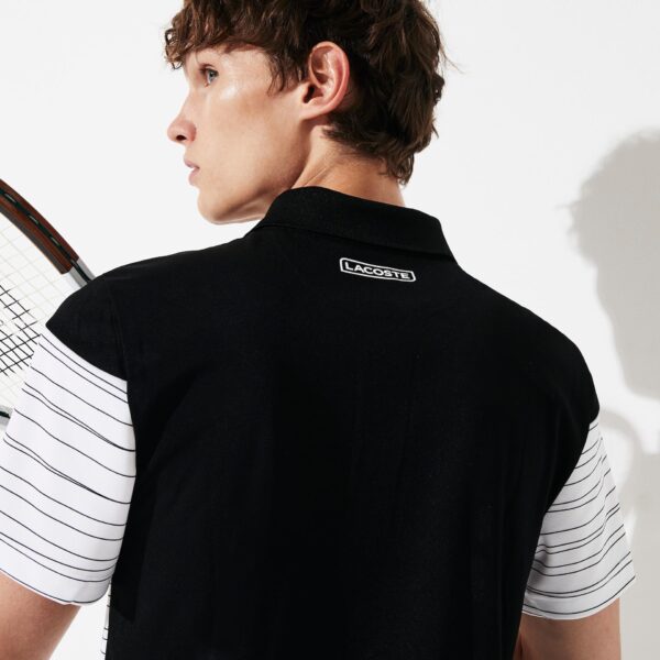 Áo Lacoste Polo Tennis Pique White Black DH8488-51-T0V - Ảnh 2