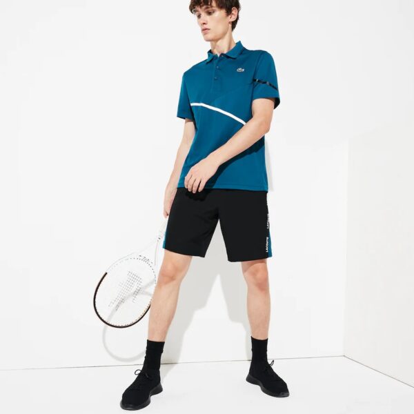 Áo Lacoste Polo Tennis Contrast Accent Pique Green Black DH8501-00-2FC - Ảnh 4