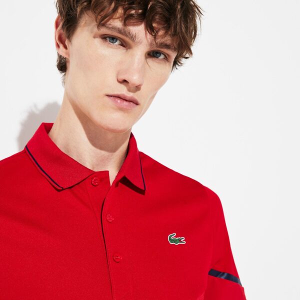 Áo Lacoste Polo Tennis Contrast Accent Pique Red Navy DH8501-00-2FV - Ảnh 2