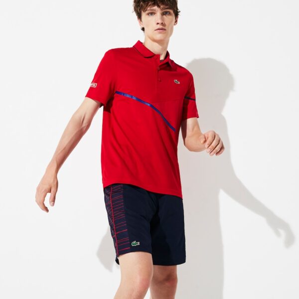 Áo Lacoste Polo Tennis Contrast Accent Pique Red Navy DH8501-00-2FV - Ảnh 3