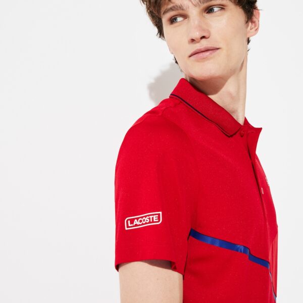 Áo Lacoste Polo Tennis Contrast Accent Pique Red Navy DH8501-00-2FV - Ảnh 4