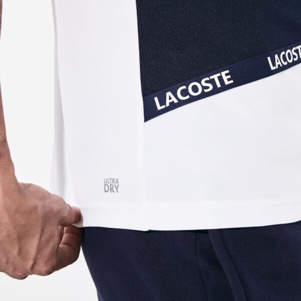 Áo Lacoste Polo Sport Pique Navy White DH8548-51-LAW - Ảnh 4
