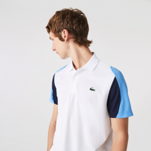 Ao Lacoste Regular Fit Run-Resistant Pique 'White Blue' DH9249-5YP