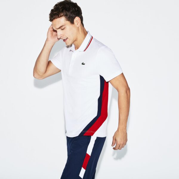 Áo Lacoste Polo Lacoste Polo Block Pique White Red DH9455-51-C0R - Ảnh 4