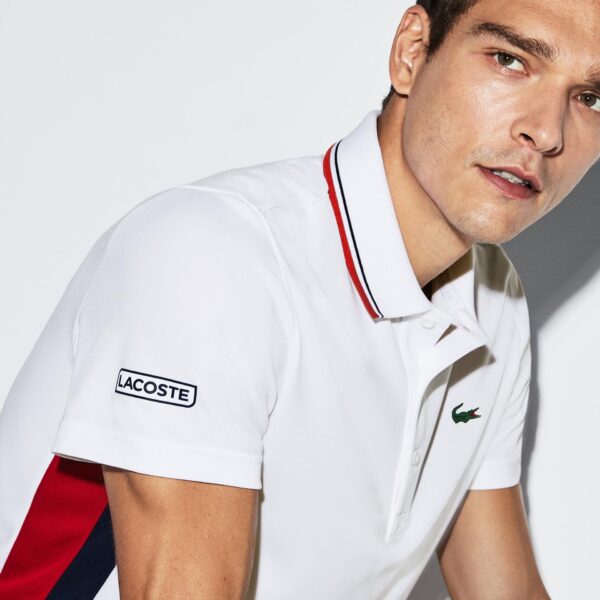 Áo Lacoste Polo Lacoste Polo Block Pique White Red DH9455-51-C0R - Ảnh 3